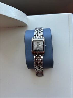 Anne Klein Silver Tone Linked Bracelet Watch